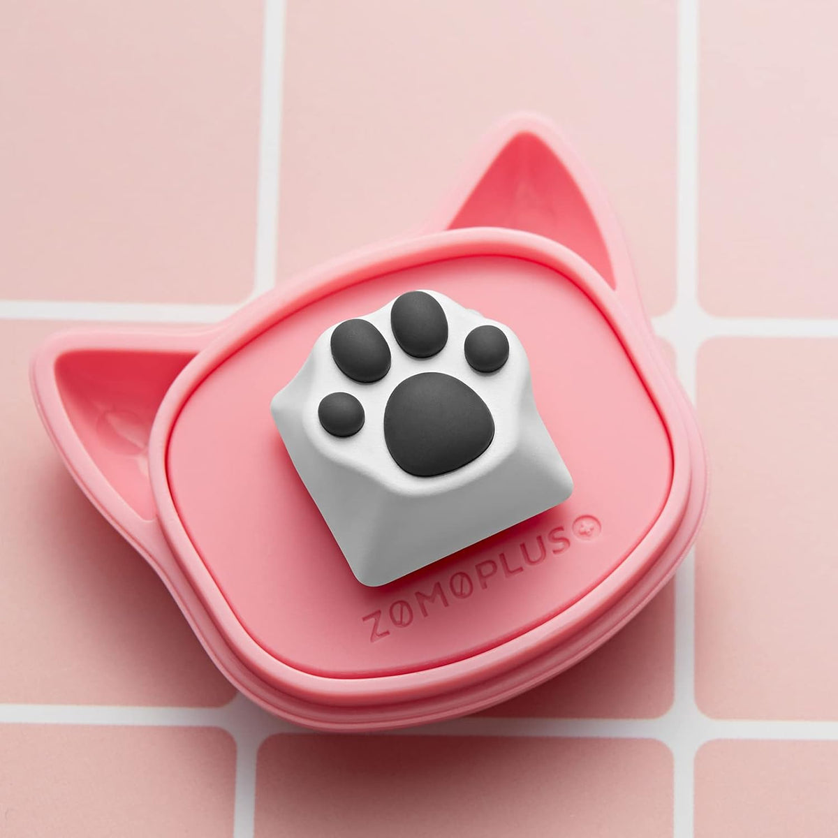 ZOMOPLUS Cute Cat Paw Keycap, Squishy Custom Keycap for Mechanical Keyboard, Suitable for Cherry MX/Gateron (White Grey)