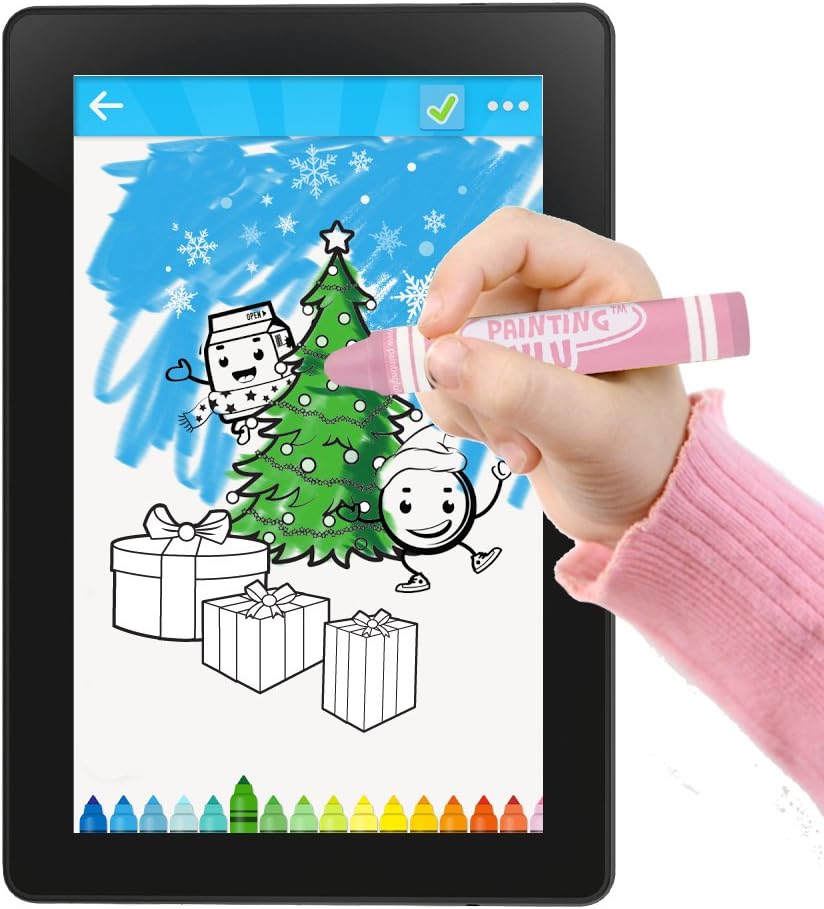 Stylus Crayon - Pink Stylus Pen for Touchscreen Tablets & Smartphones, Coloring App Included!