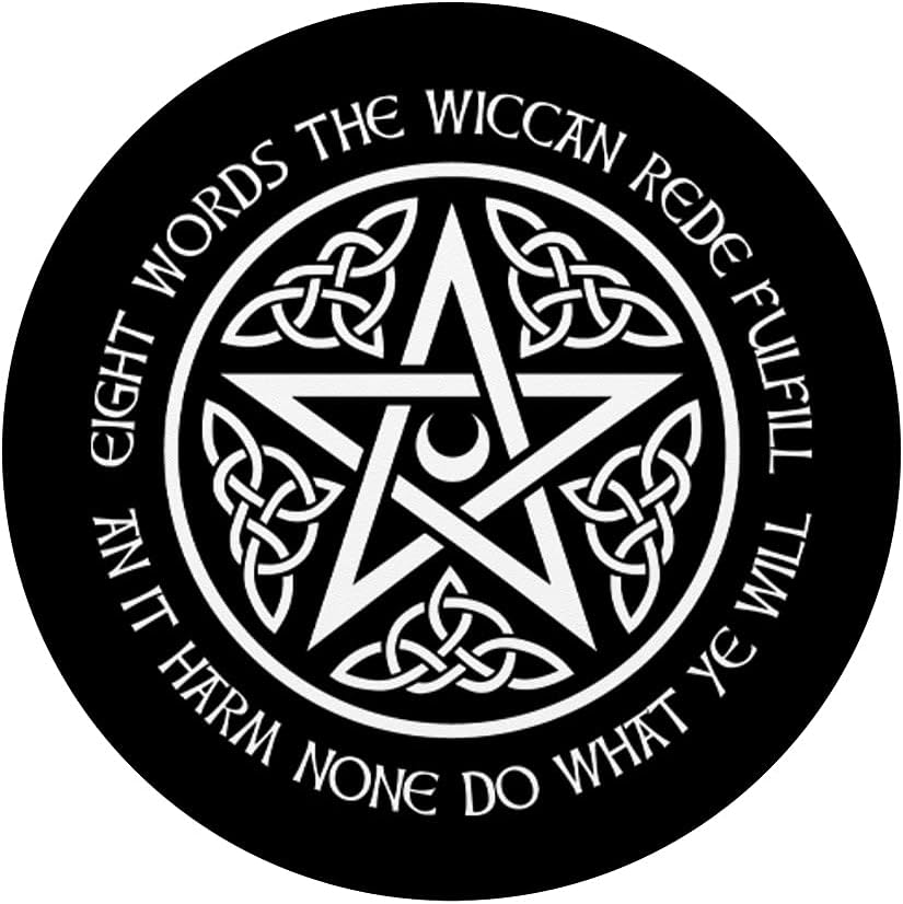 An It Harm None Do What Ye Will Pentacle with Celtic Knot PopSockets Swappable PopGrip