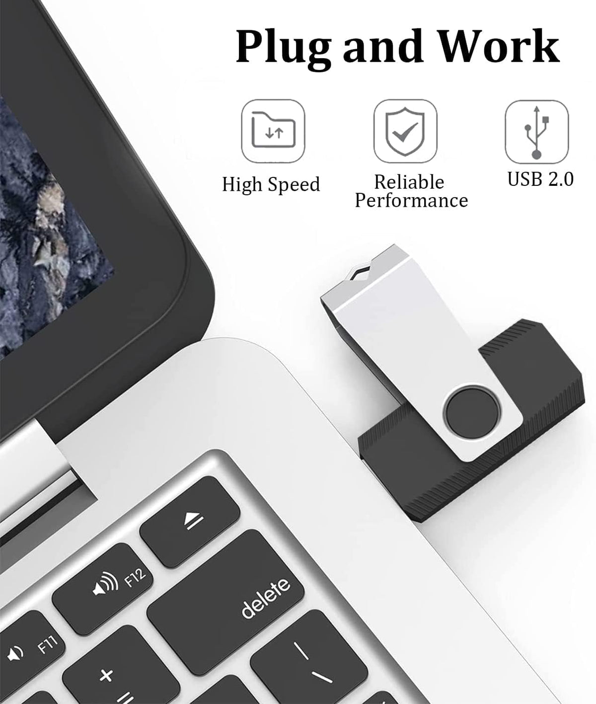 8GB Flash Drives 100 Pack, Wooolken USB 2.0 Thumb Drive with Lanyards Bulk USB Sticks for Weddings,Office, School, Data Storage Backup