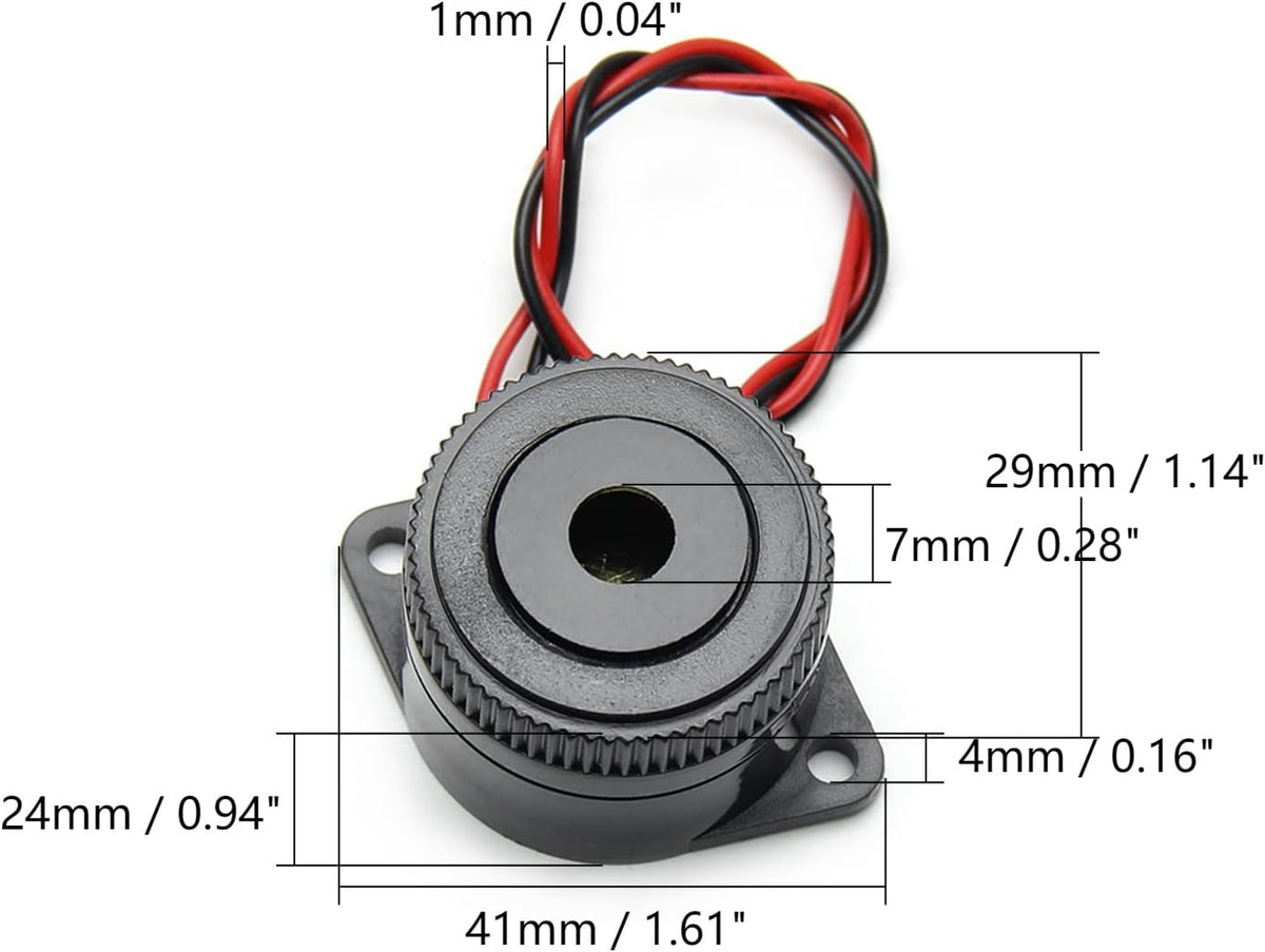 Fielect 5Pcs Alarm Buzzer DC12V 90dB Active Electronic Buzzer, Continuous Sound Beep Speaker