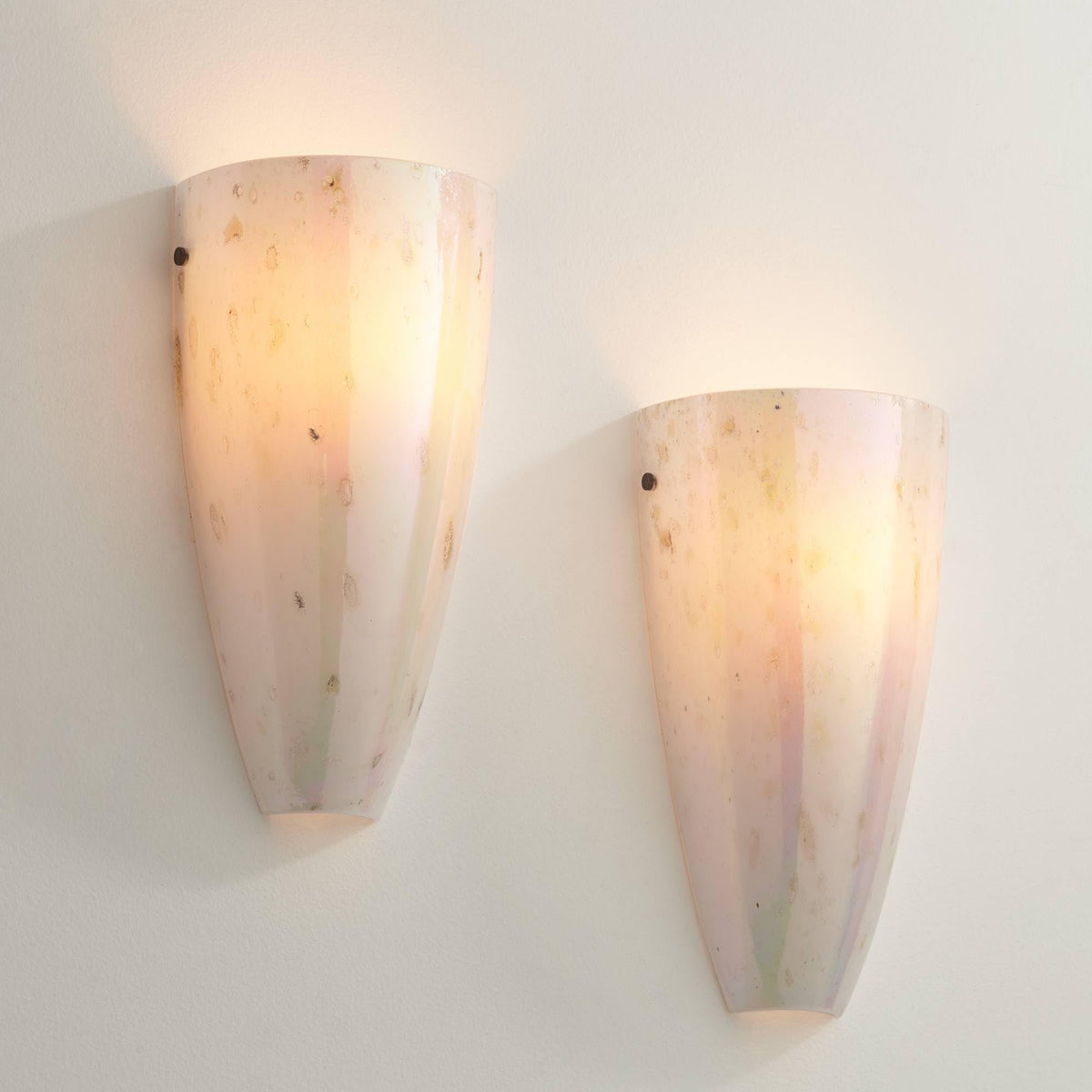 Possini Euro Design Emelle Modern Wall Light Sconces Set of 2 Bronze Metal Hardwired 7" Fixture Caramel Amber Handblown Art Glass for Bedroom Bathroom