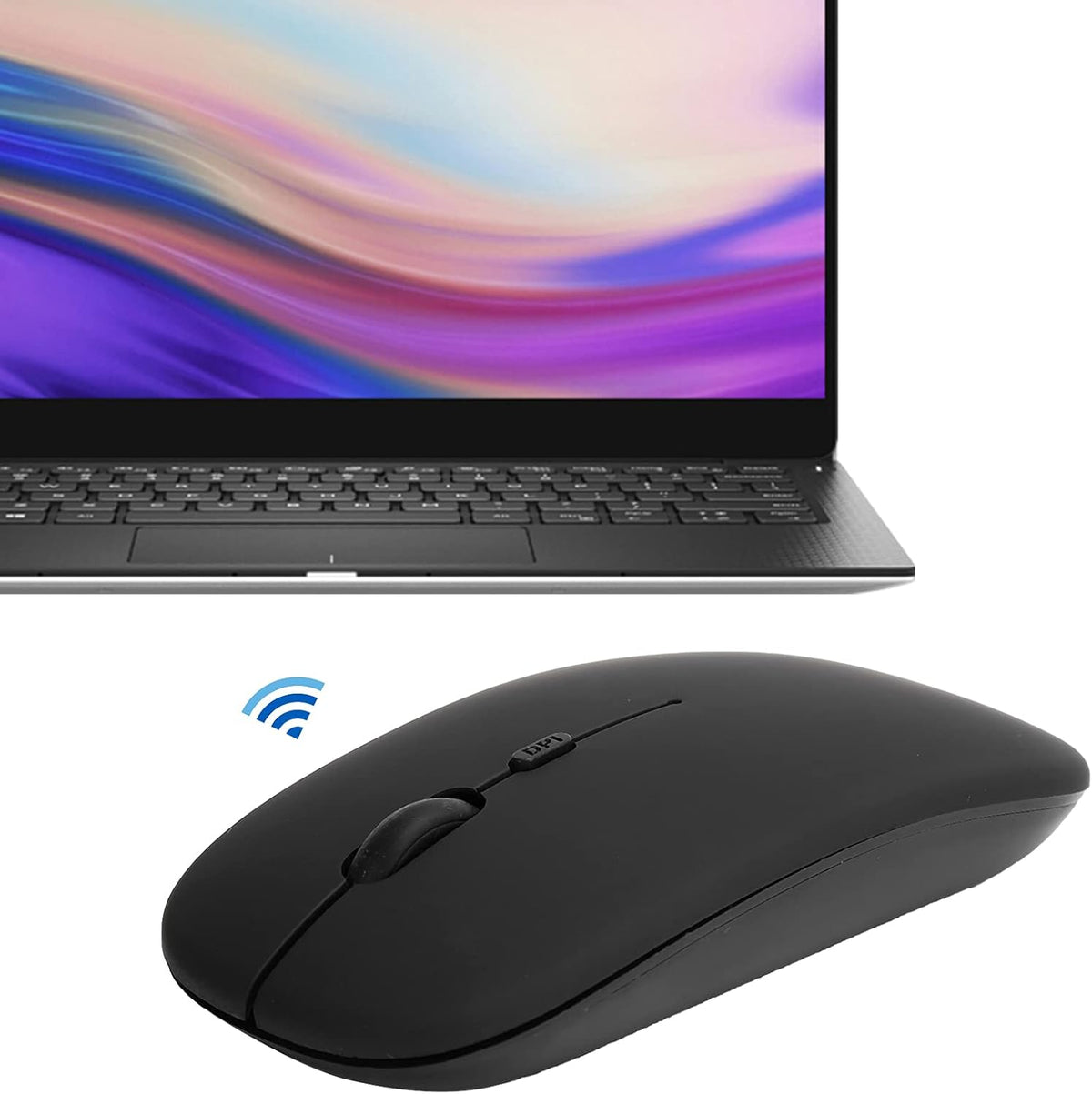 Wireless Mouse, Black Wireless Bluetooth 5.0 Silent Office Computer Mouse for OS X, Samsung Laptop, Tablets