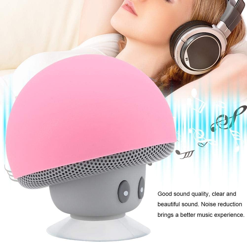 Mini Bluetooth Mushroom Speaker, 5V 3W Wireless Audio Speaker with Suction Cup, Mushroom Design