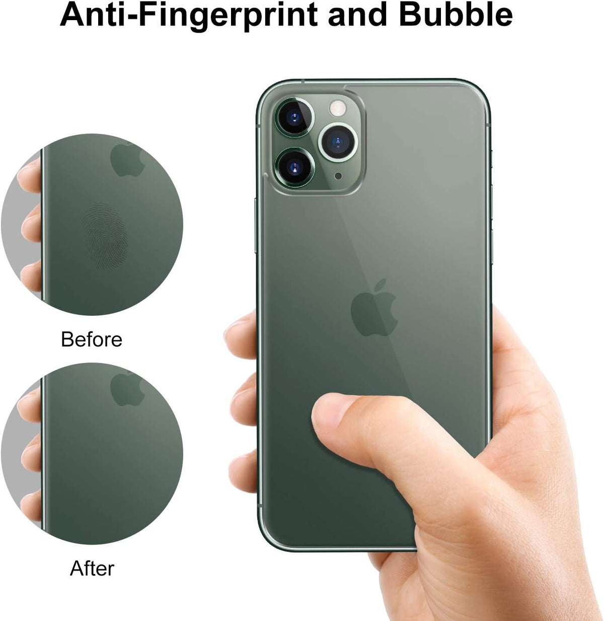 Beeyoka [3 Pack] Tempered Glass Screen Protector for iPhone 11 Pro Max - Front & Back, Camera Protector, Anti-Scratch