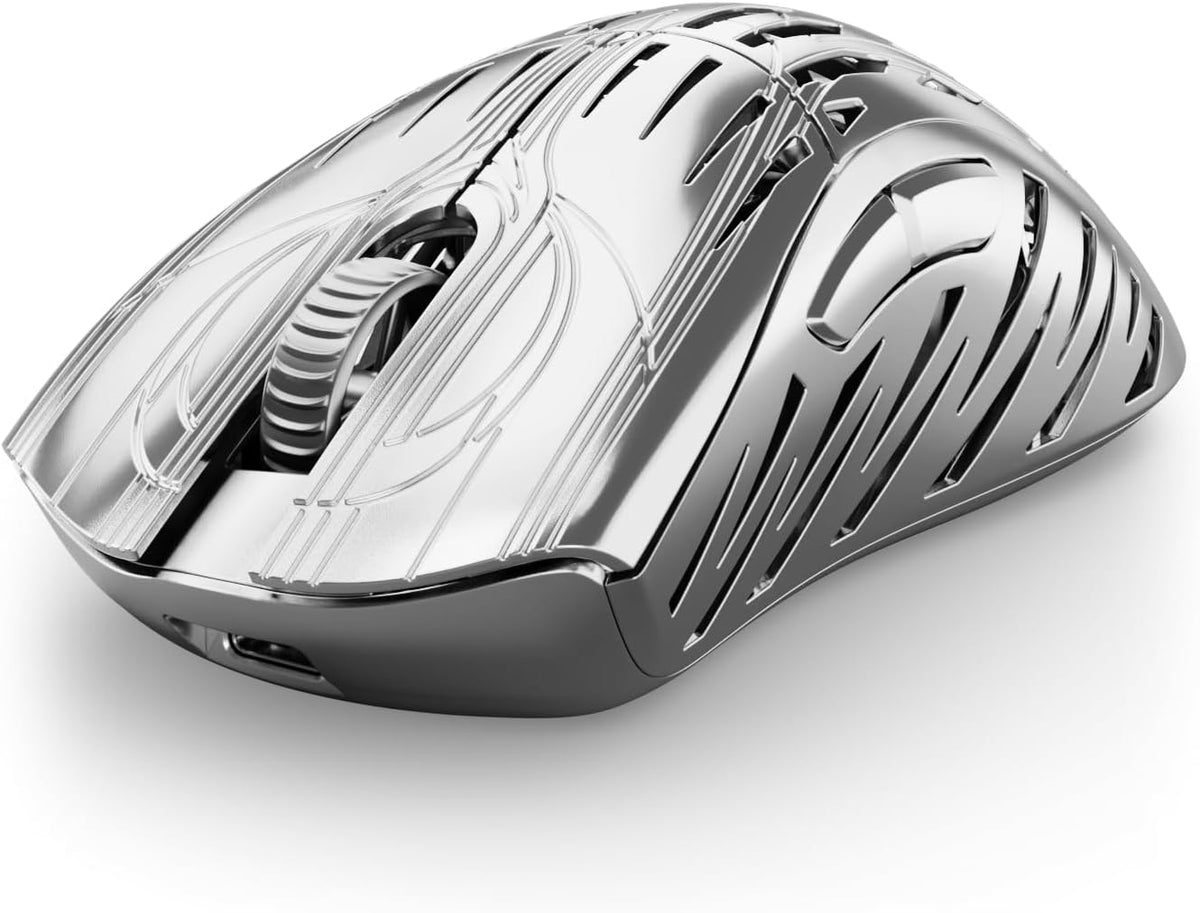 PWNAGE Stormbreaker Wireless Magnesium Gaming Mouse 8kHz - 50grams Ultralight Esports Pro Gamer Flawless Professional PAW3395 Optical Sensor 26,000 DPI - 8000Hz -100% PTFE Skates Ergo -Platinum