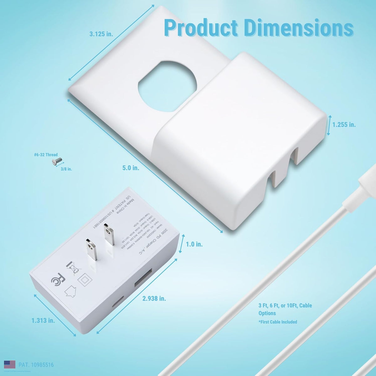 [Charger & Cable Included] Permaplug Anti-Theft Charger Lock, Compatible with iPhone 14/13/12, Safety Device
