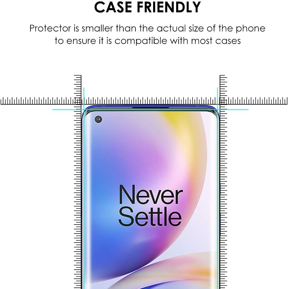 [3 Pack OnePlus 8 Pro Screen Protector] Tempered Glass, UV Set, Full Screen Adhesive, Scratch Repair