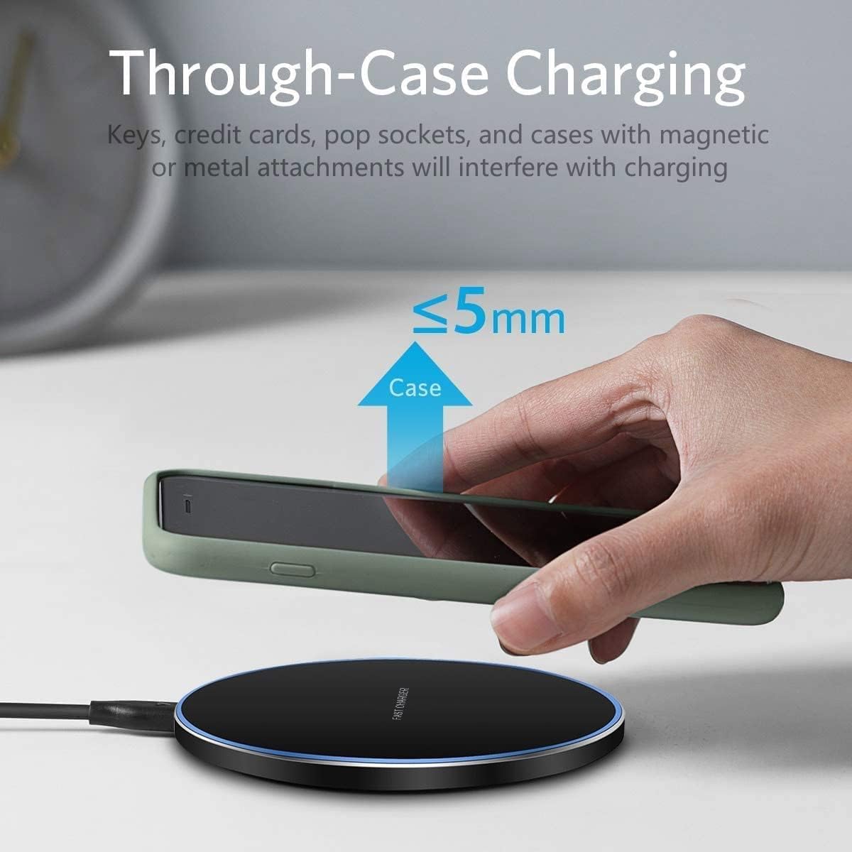 20W Max Fast Wireless Charging Pad Compatible with iPhone 11, 12, 13, 14 15 Pro/Pro Max, Samsung Galaxy/Note