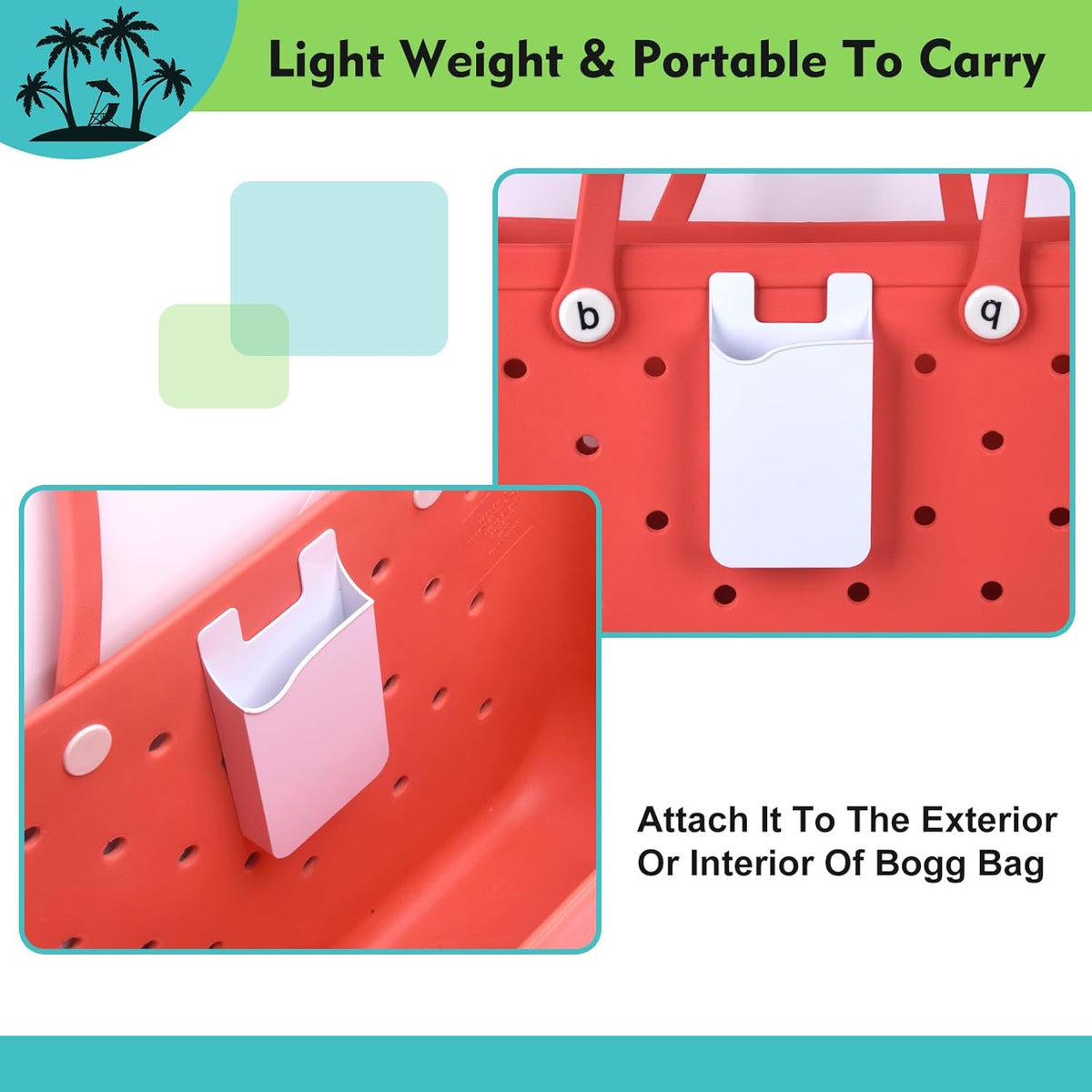 Phone Holder Compatible with Bogg Bag Accessories, ABS Hard Plastic Insert for Bogg Bag Phone Holder - Orange