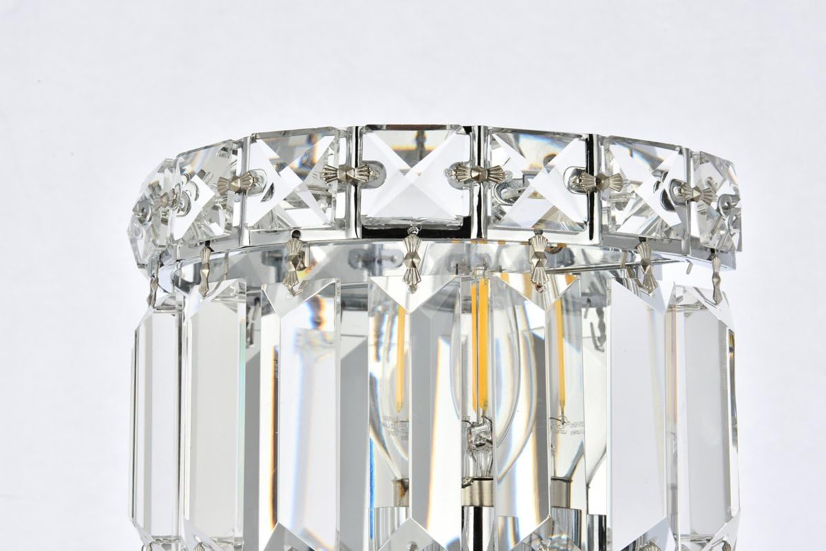 Elegant Lighting Maxim Collection 2030W6C/RC 2-Light Wall Sconce with Royal Cut Crystals, Chrome Finish