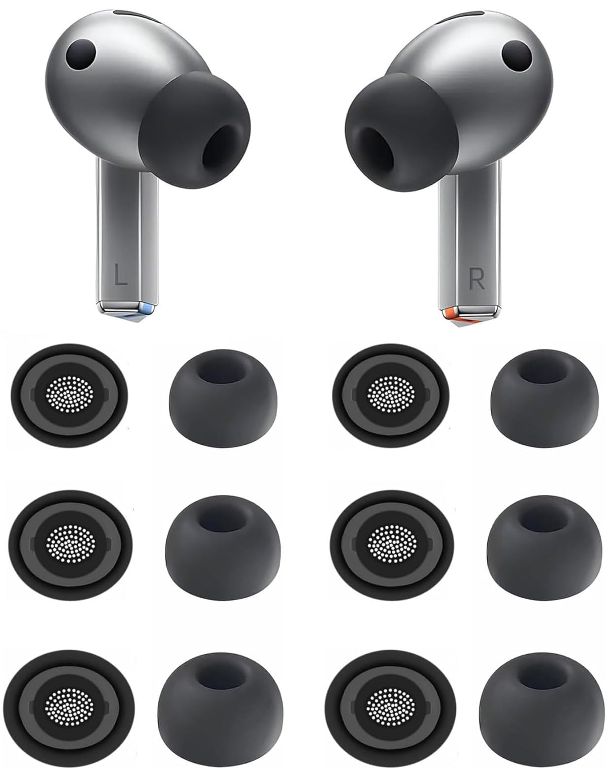 ALXCD Eartips Compatible with Galaxy Buds 4 Pro SM-R640N Earbuds, 6 Pairs S/M/L Sizes Silicone Ear Tips Earbuds Replacement Tips