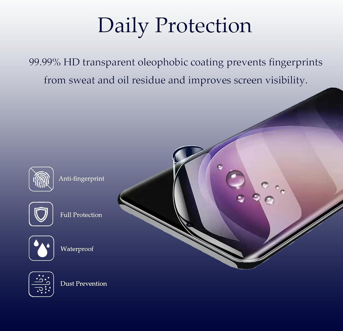 Samsung Galaxy S23 Ultra Screen Protector 3 Pack - Touch Sensitive Clear TPU Film, Full Coverage [Not Glass]