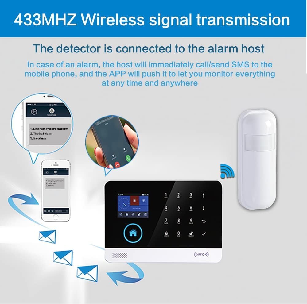 Wireless Infrared Motion Sensor PIR Motion Detector, Anti-Theft for Home Security Alarm System, Burglar Alert System