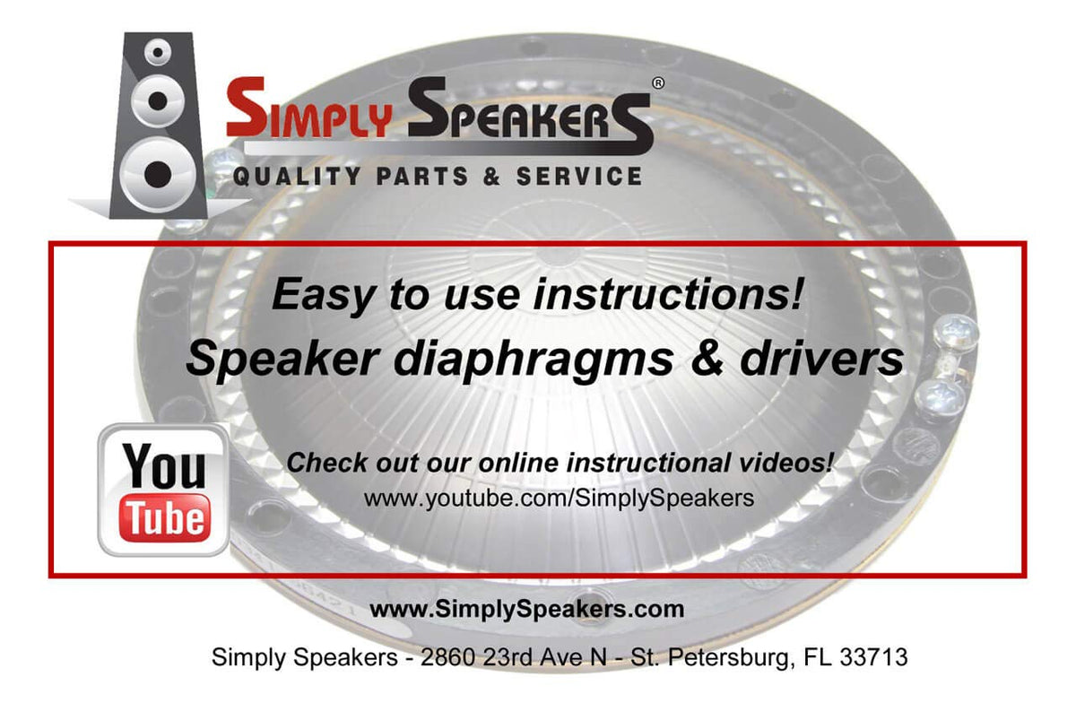 Klipsch Style Speaker Repair Diaphragm Titanium, K-100, K-105, D-K100Ti