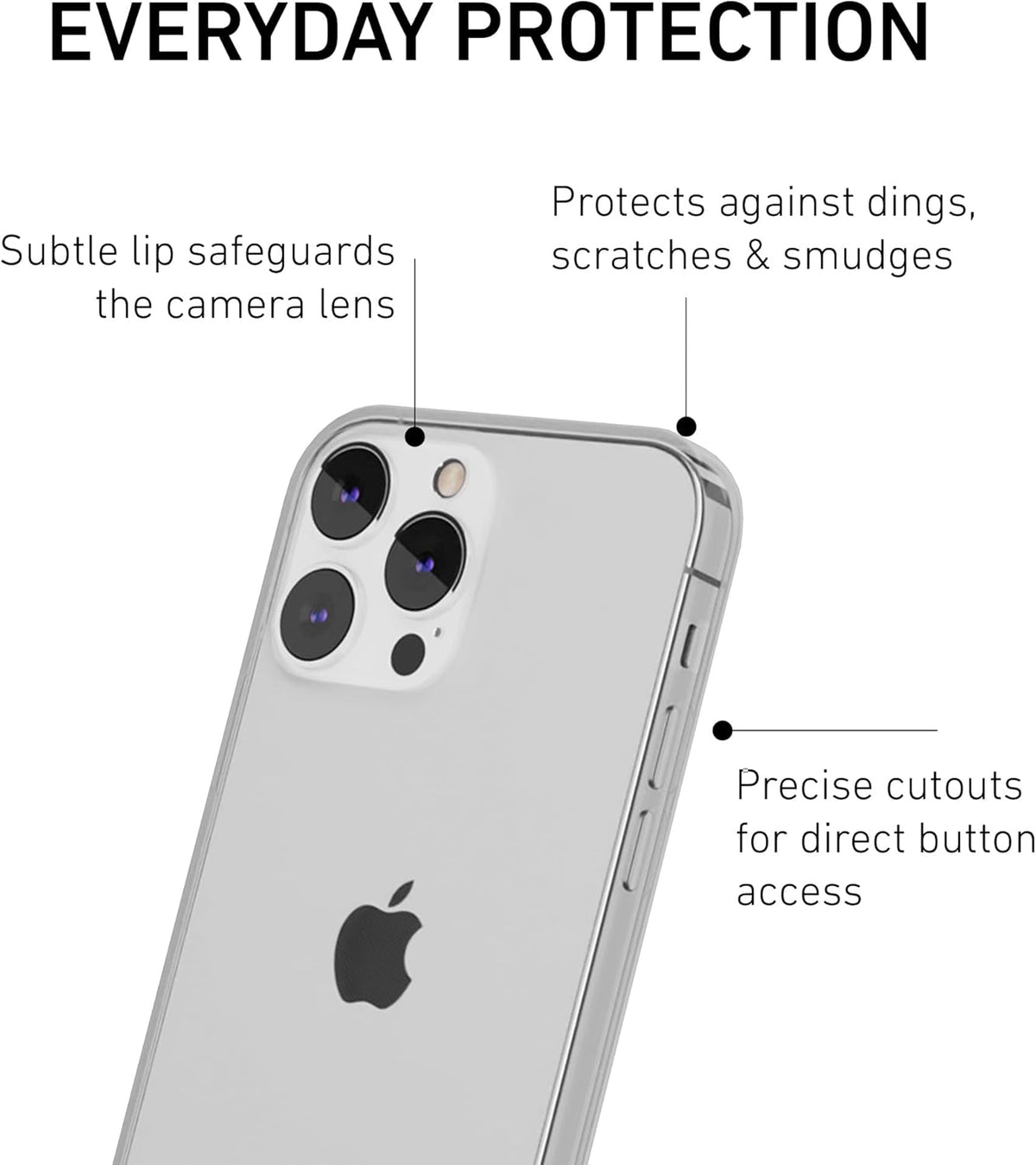 PEEL Flexible Thin Case for iPhone 13 Pro (Clear Soft) - Slim Minimalist Design, Branding Free, Soft TPU Material,
