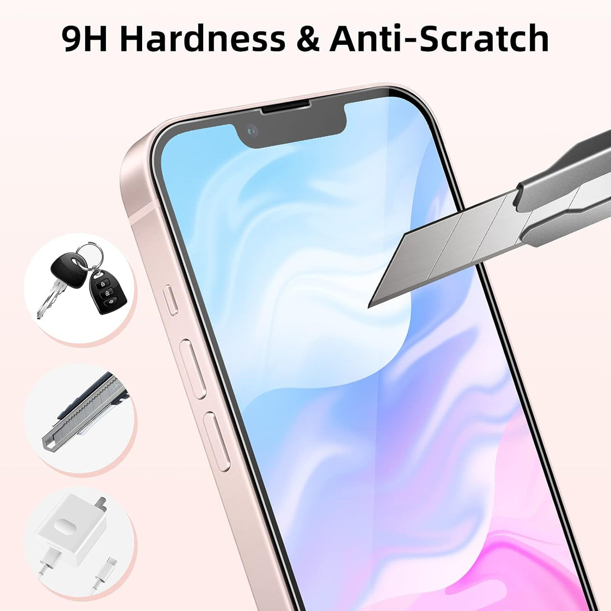 [3 Pack] Screen Protector for iPhone 13, Tempered Glass Front and Back Protector, iPhone 13 Camera Protector