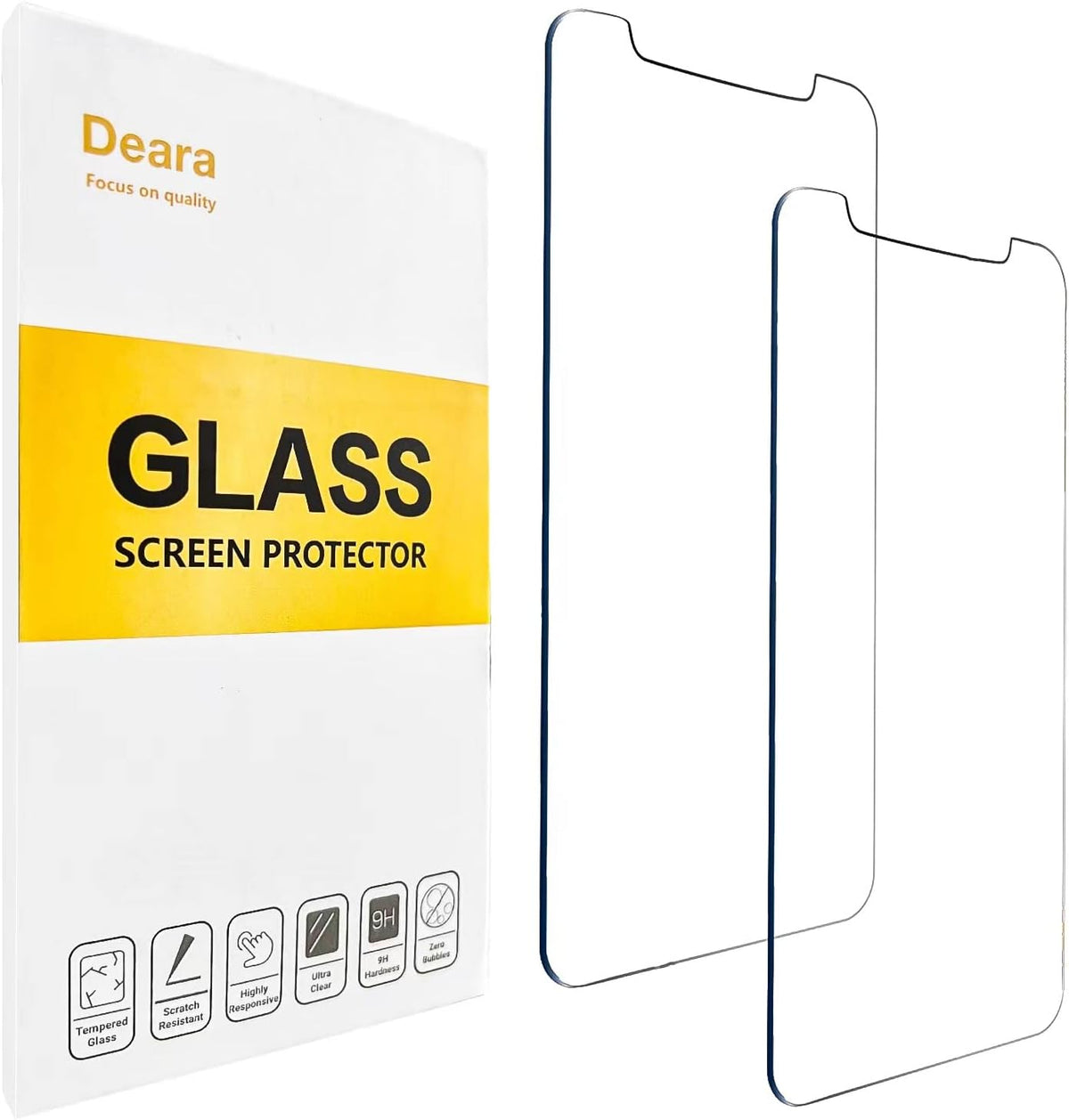 Deara Glass Screen Protector for iPhone 11 Pro Max/Xs Max [6.5 Inch] 2 Pack, Case Friendly Tempered Glass Film