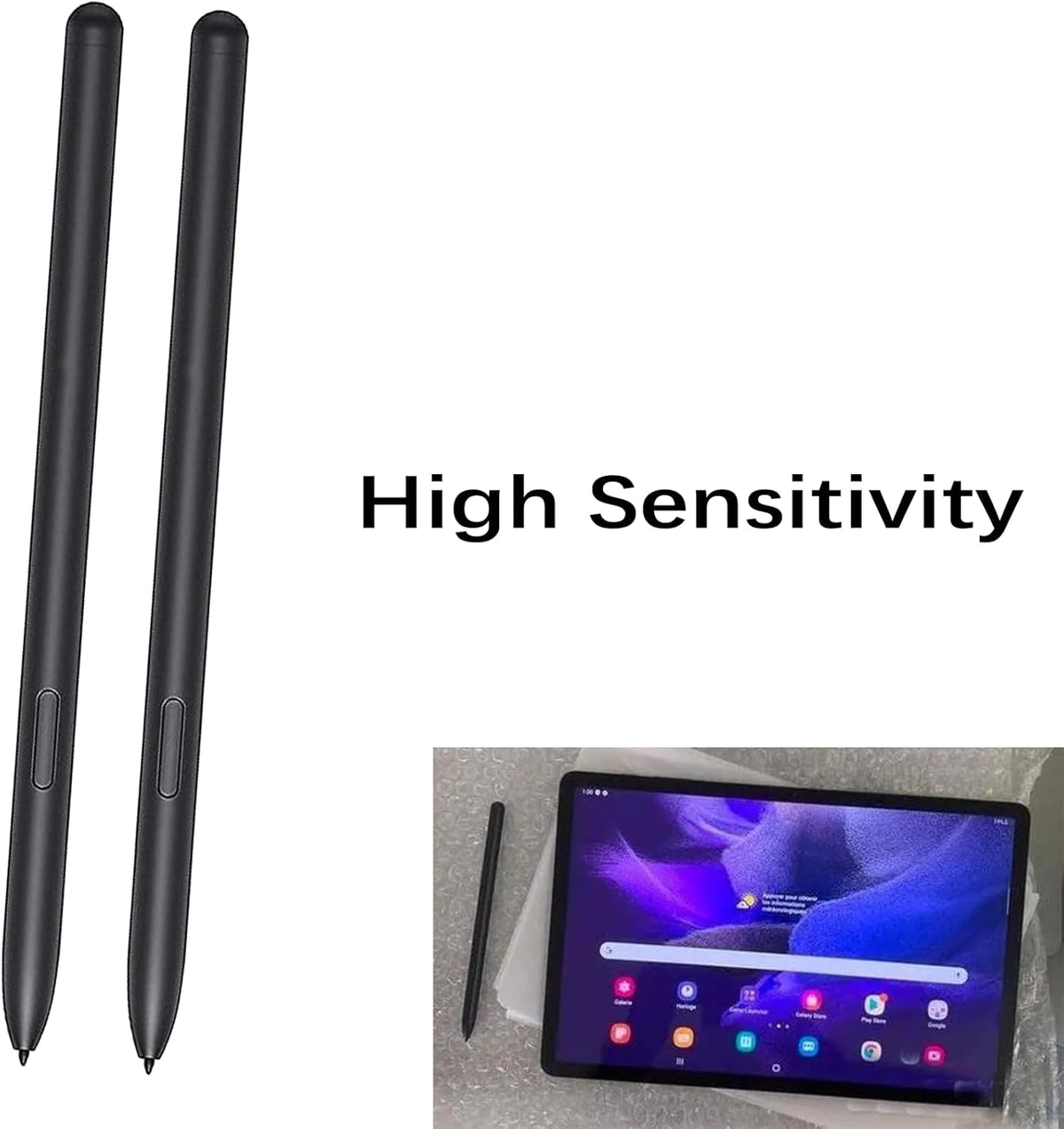 2 Pack Mystic Black Galaxy Tab S7 FE S Pen - Replacement Stylus for Samsung Galaxy Tab S7 Models