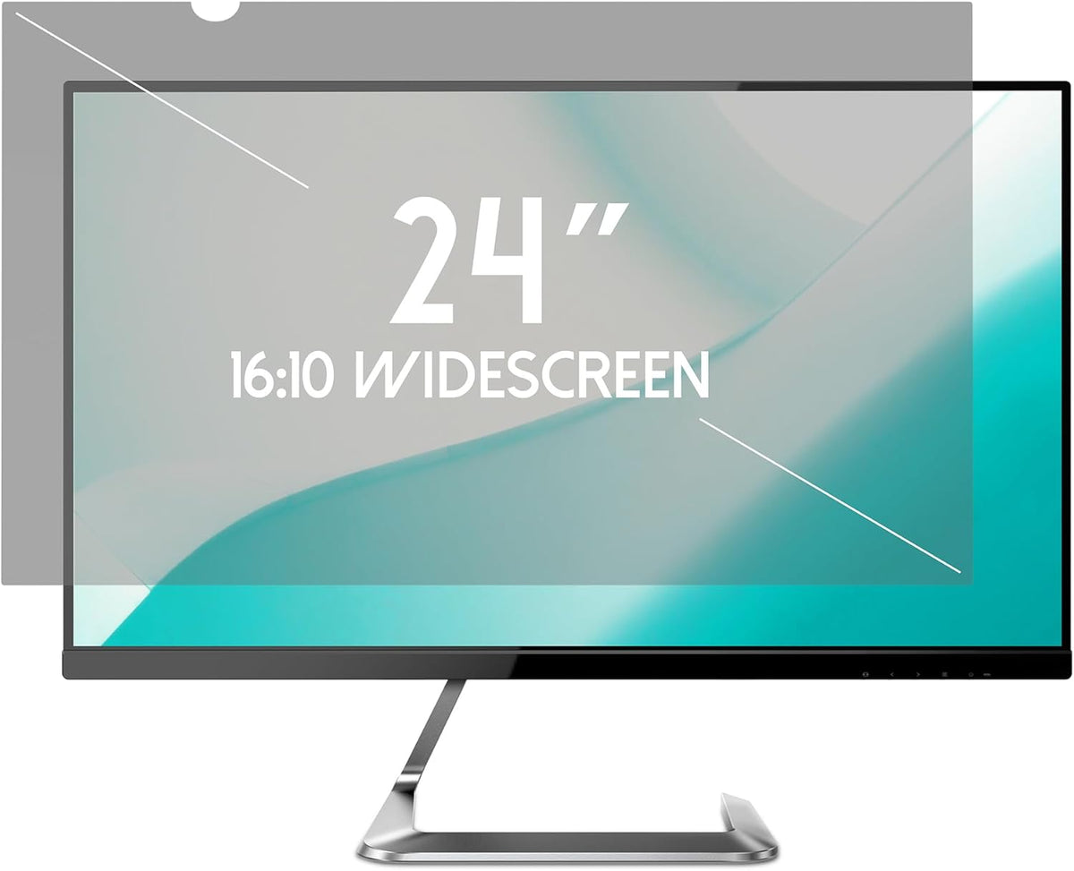 24 Inch Desktop Privacy Screen Shield for 16:10 Wide Monitor - Anti Glare Computer Privacy Screen Cover | Blue Light Blocking Screen Protector | Scratch Resistant UV Filter | Attachment Type