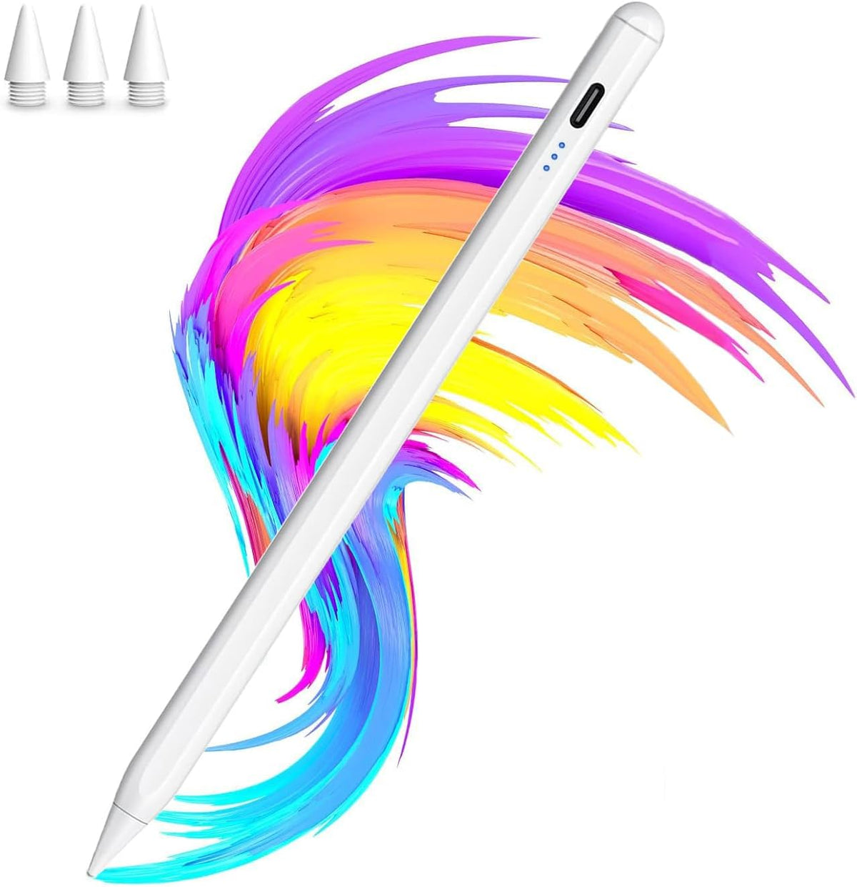 Stylus Pencil for Apple iPad 2018-2025 A16 11/10/9/8/7/6,iPad mini A17 Pro/6/5,iPad Air M3/M2 11"/13"/5/4/3,iPad Pro M4 13"/12.9"/11" USB-C Fast Charging Pencil,Pixel-Perfect Tilt Sensitivity