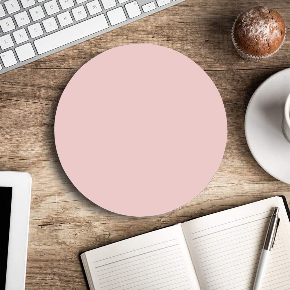 Mouse Pad Pink, Premium-Textured Small Round Pink Mousepad 7.9 x 7.9 Inch, Anti-Slip Waterproof Rubber Mouse Mat, Pretty Cute Mouse Pad for Office Gaming Laptop Women