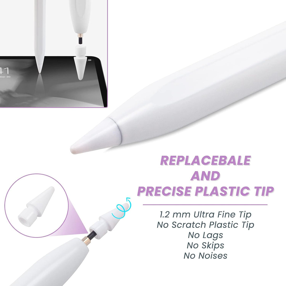 iPad Pencil 10th Generation for Apple iPad, Fast Charging Stylus Pen with Palm Rejection and Tilt Sensitivity
