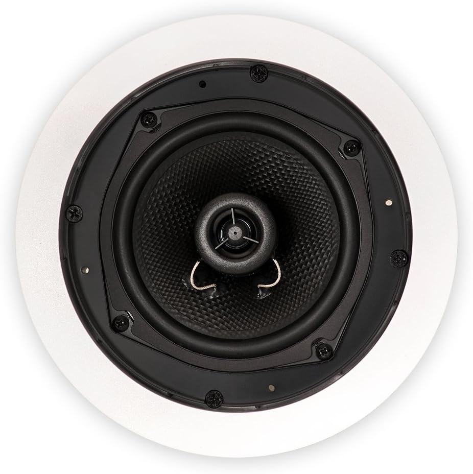 Theater Solutions TS50C 5.25-Inch In Ceiling Speakers, Surround Sound Home Theater Pair, White