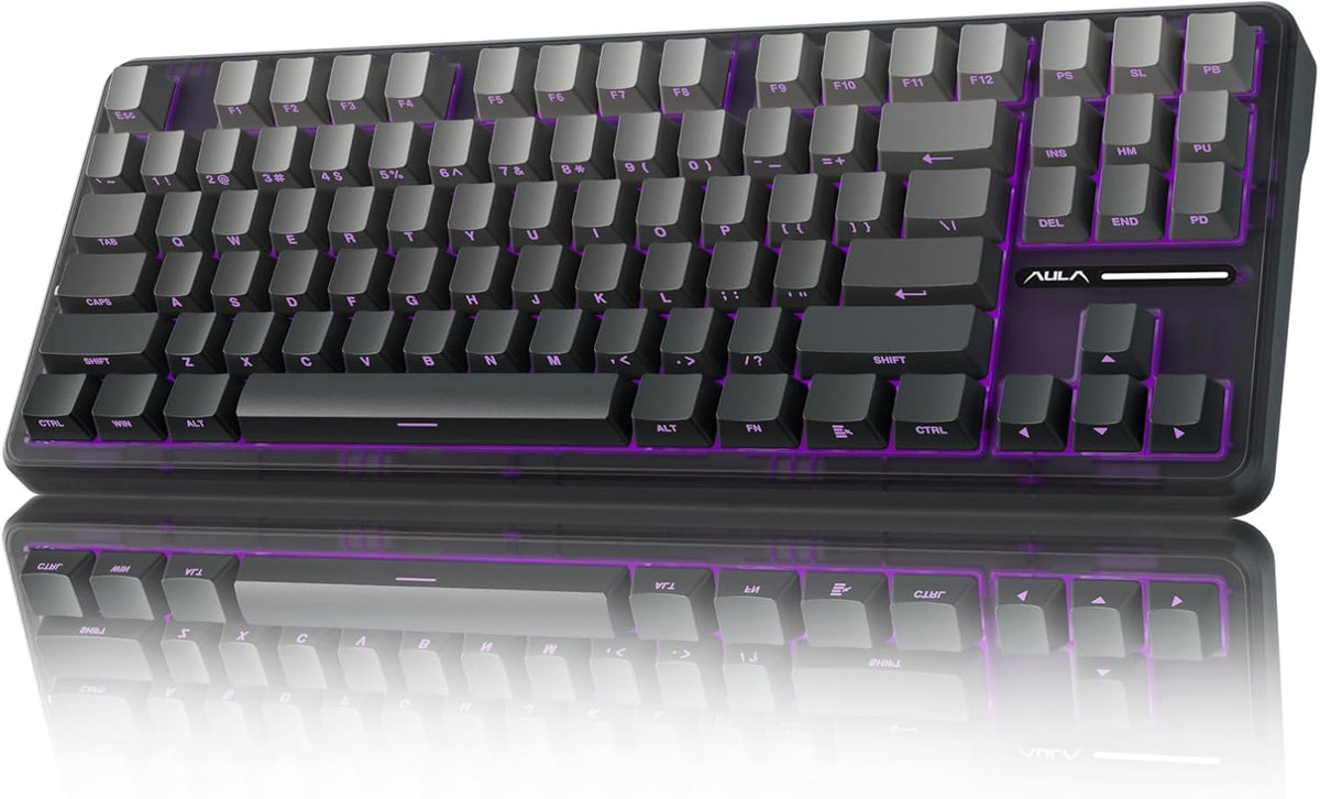 AULA F87 Pro Wireless Mechanical Keyboard,Tri-Mode BT5.0/2.4GHz/USB-C Hot Swappable Custom Keyboard,Pre-lubed Switches,Side Printed PBT Keycaps,75% TKL RGB Backlit Gaming Keyboards
