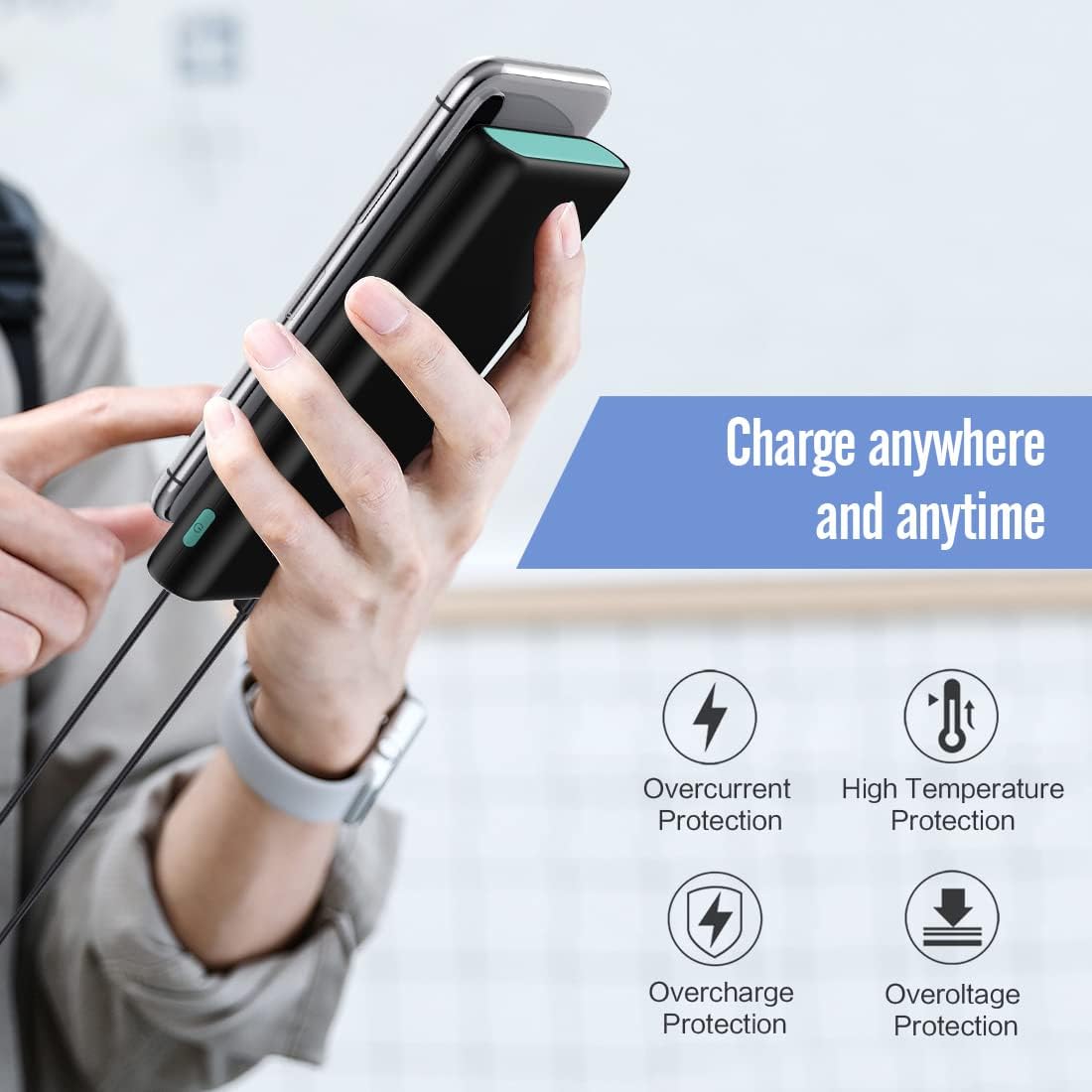 Portable Charger Power Bank 25,800mAh,5V/3A USB C in&Out Fast Phone Charging with Intelligent Smart IC,3 USB Port External Cell Phone Battery Pack Compatible with iPhone 16 15 14,GalaxyAndroid-Green