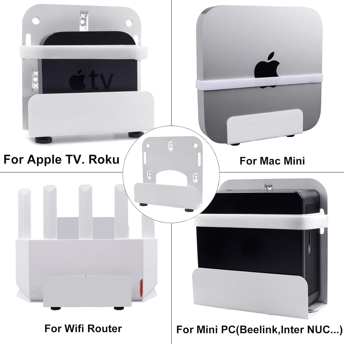 Gmailmall Cable Box Wall Mounting Modem for Most Small Narrow Devices Apple TV, Amazon Fire TV, Cable Box, Mini PC, Mac