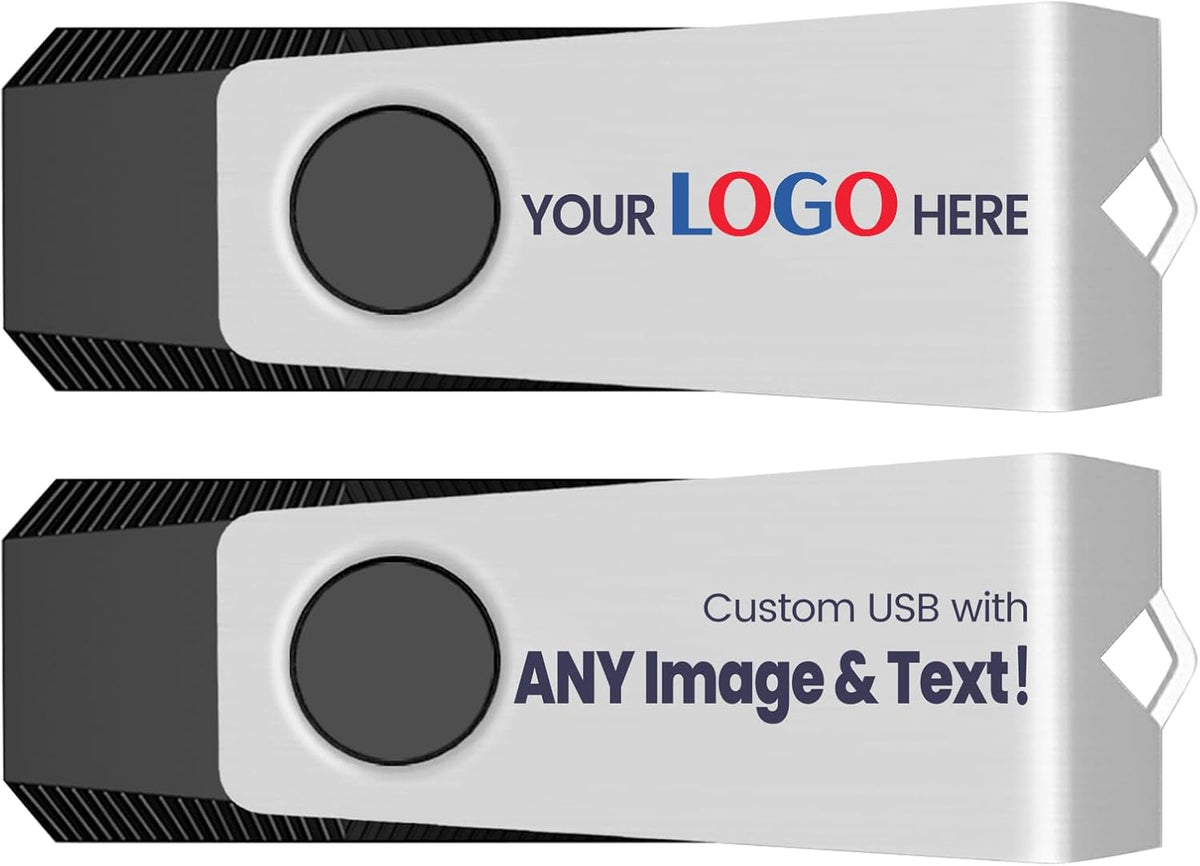 Customizable Flash Drives 256MB, Wooolken Personalized USB 2.0 Drive 10/20/50/100 Pack, Custom Thumb Drive Engraved Logo USB Drive (Mixcolors)