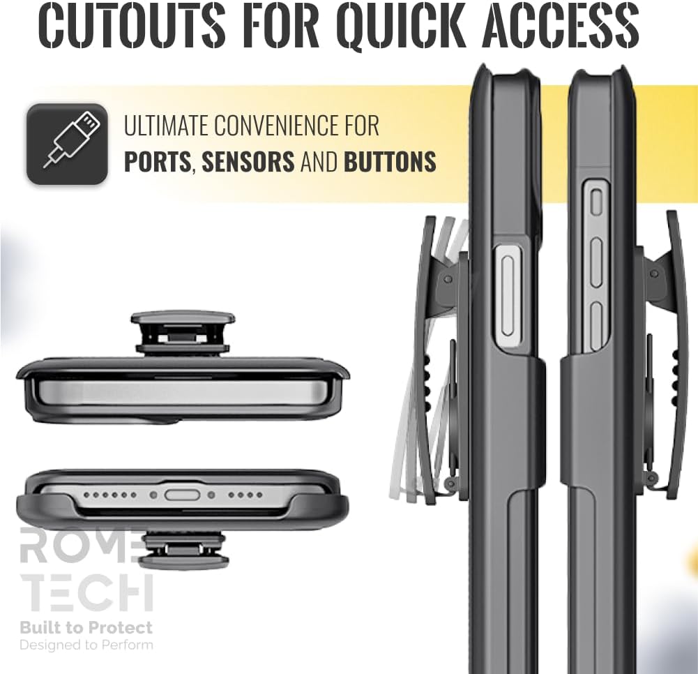 Shop Apple iPhone 15 Case - Black Slim Cover with Kickstand & Belt Clip Holster for iPhone 15.