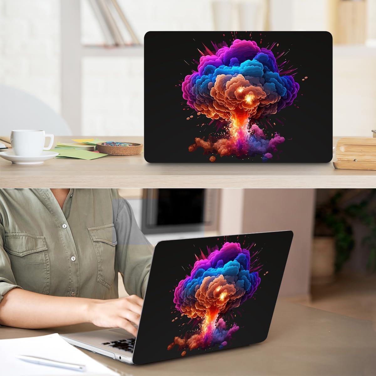 Compatible with MacBook Air 13 inch Case 2025 2024-2022 M4 A3240 M3 A3113 M2 A2681, Plastic Hard Shell&Keyboard Cover&Screen Film&Webcam Cover for MacBook Air 13.6 inch Case, Explosion