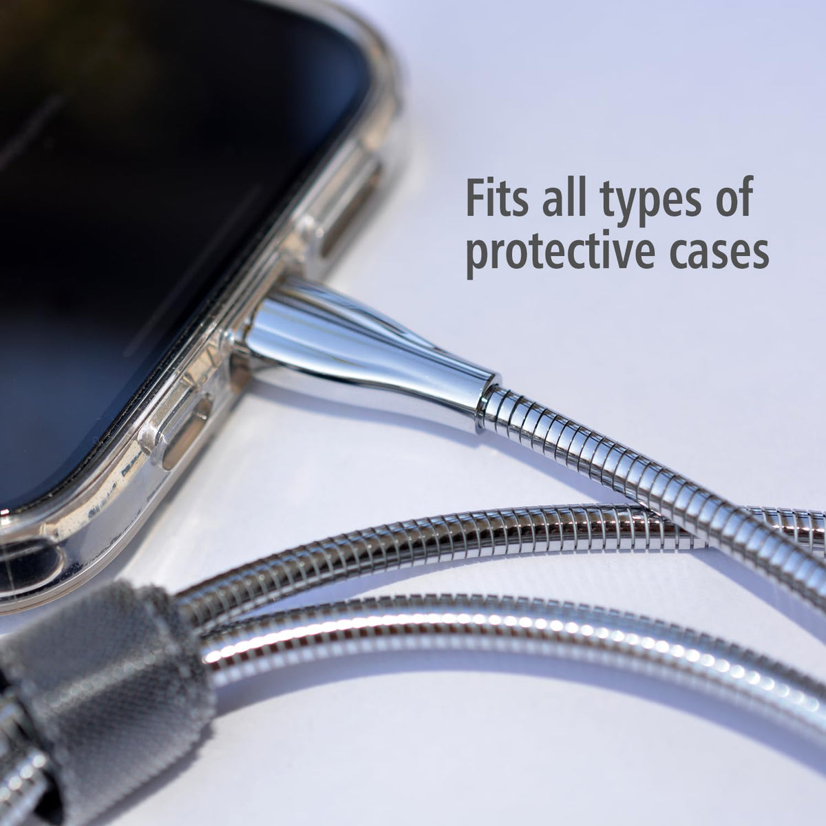 Shop the 6ft Metal Braided Wire USB C to USB C Cable 2-Pack, 60W 3A, Stainless Steel, Tangle-Free, Chew-Proof, Silver.