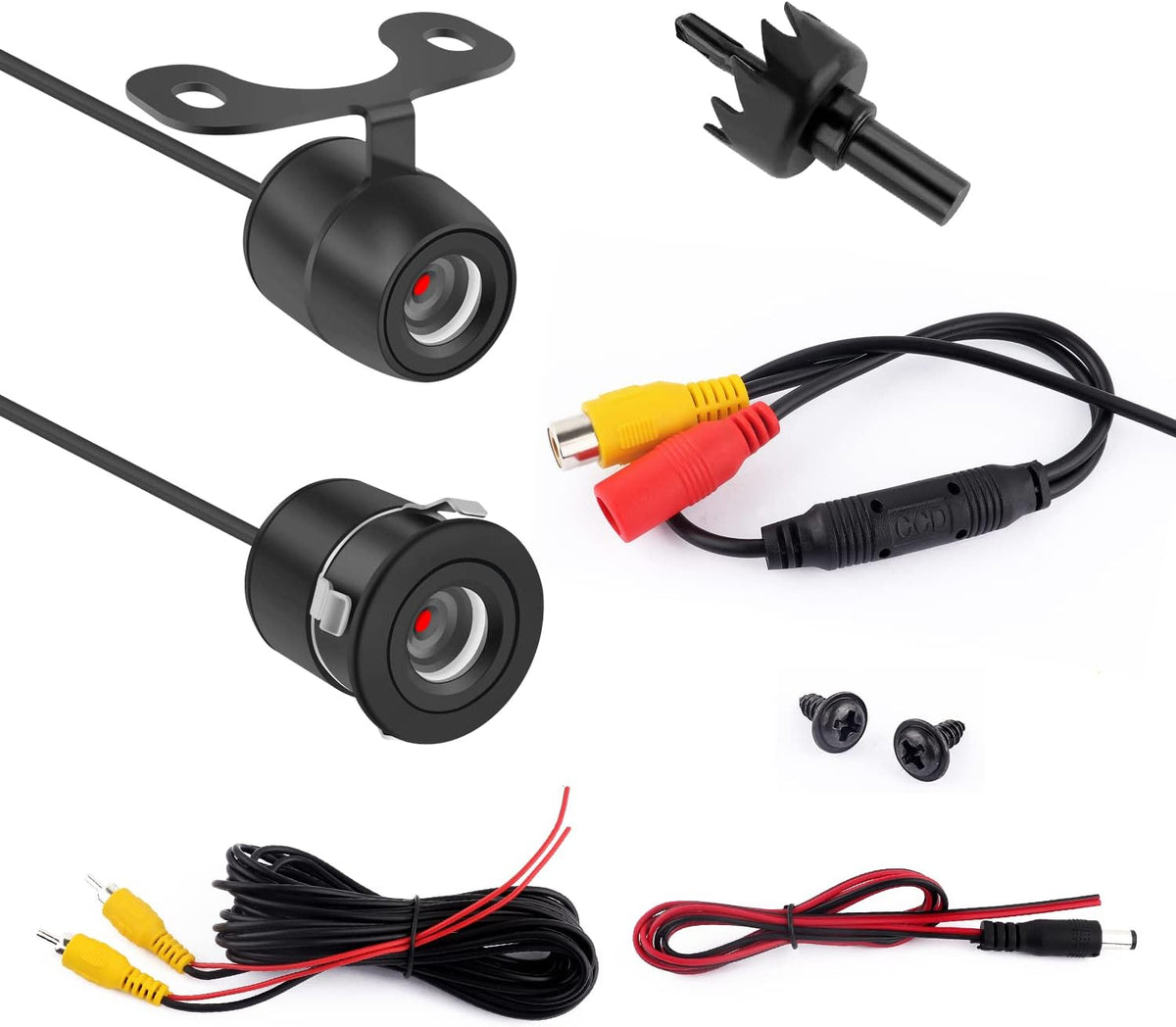IHOTDER [170Wide Car Reverse Backup Camera - [HD Night Vision] Angle] Front Side Rear View Camera with Dual Purpose