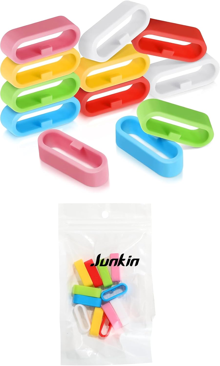 12 Pieces 20 mm Silicone Replacement Fastener Rings, Secure Loops for Smartwatch Strap Accessories, 6 Colors