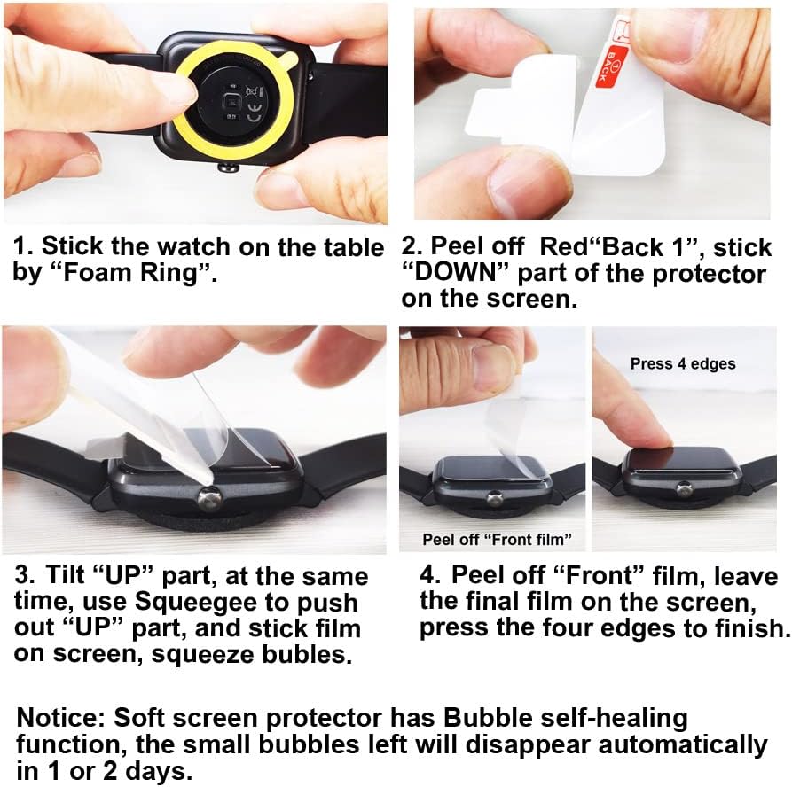 Screen Protector for AGPTEK SR2 1.32” Round Screen Smartwatch, Soft TPU, 4-pack