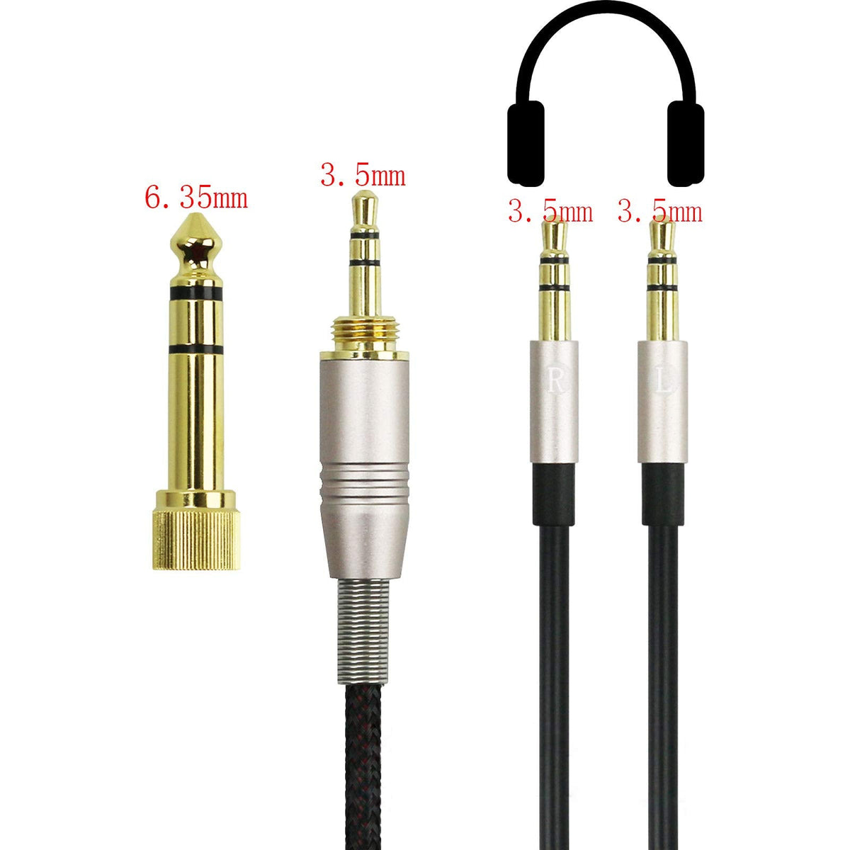NEW NEOMUSICIA Replacement Audio Upgrade Cable Compatible with Hifiman Sundara, Ananda, Arya, HE400SE, Edition XS, HE4XX Headphones 3.5mm/6.35mm