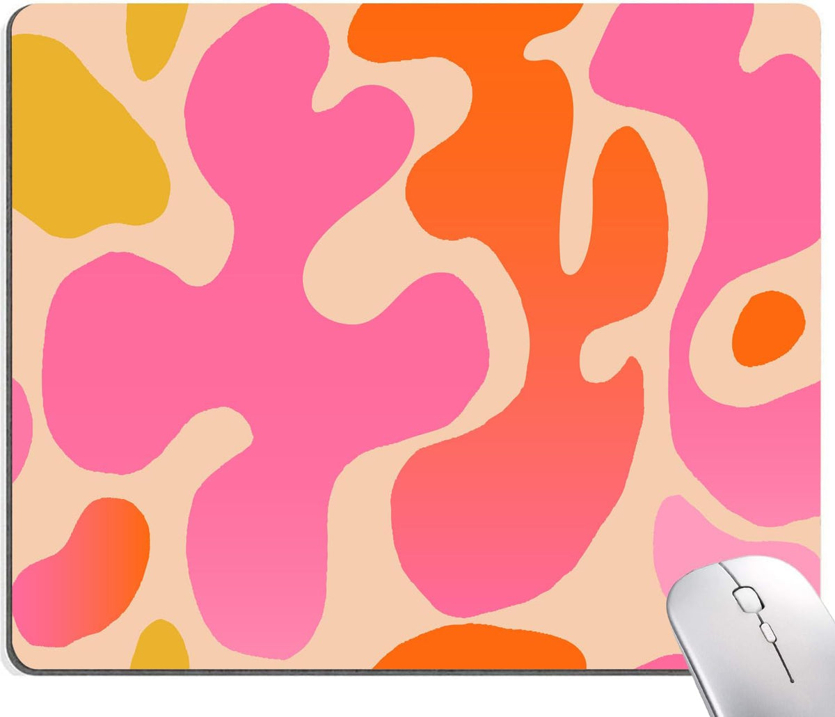 Mouse Pad, Modern Abstract Mousepad, Cute Pink Mouse Mat Waterproof Non-Slip Rubber Base Mouse Pads for Women Office Laptop