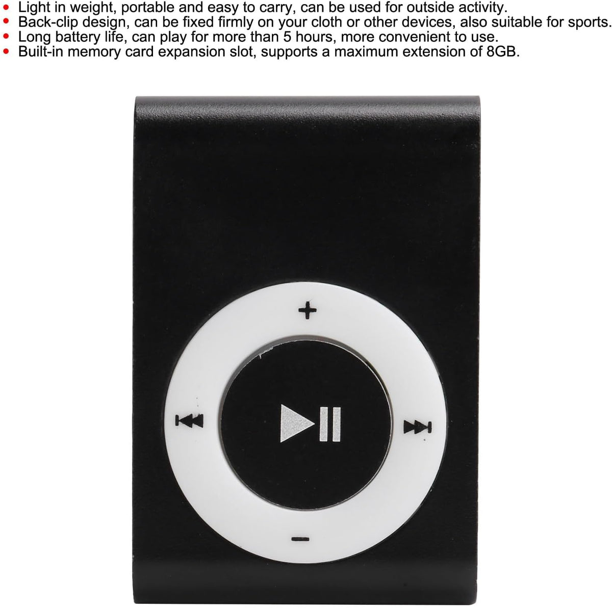EBTOOLS MP3 MP3 5H Mini Player, Portable Digital Music Media Player, Mini with Back Clip, Player with Earphone and USB