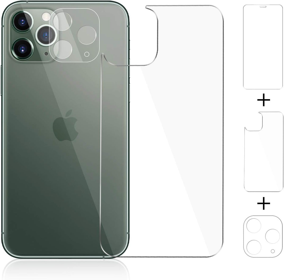 Beeyoka [3 Pack] Tempered Glass Screen Protector for iPhone 11 Pro Max - Front & Back, Camera Protector, Anti-Scratch