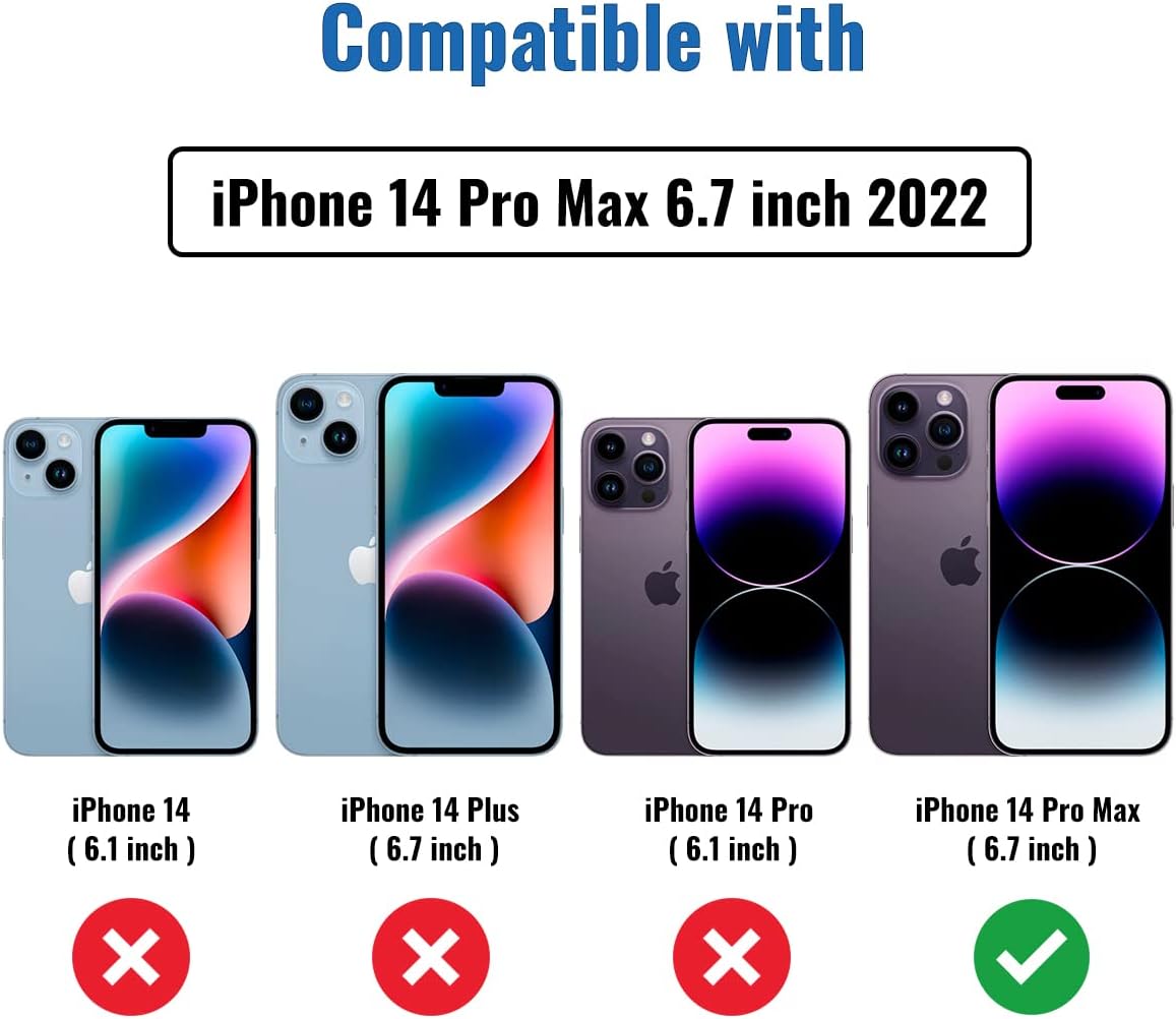 3 Pack Privacy Screen Protector for iPhone 14 Pro Max [6.7 inch] - 9H Anti-Scratch, Case Friendly, Dynamic Island