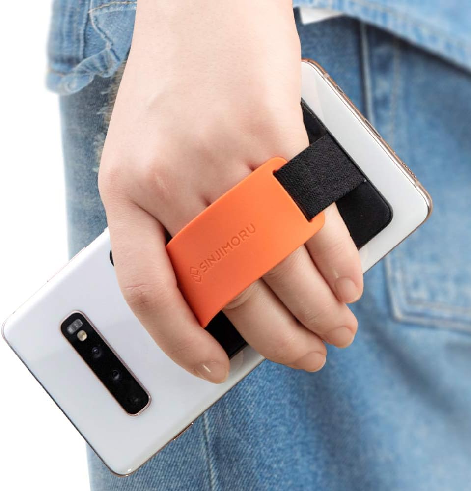 Sinjimoru Phone Grip Card Holder with Kickstand, Secure Stick on Wallet for iPhone - Sinji Pouch B-Grip