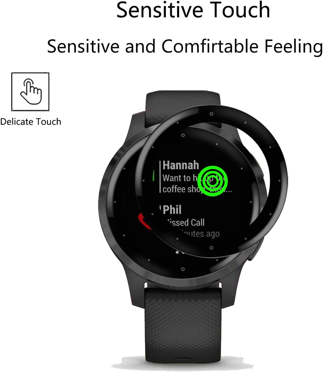 [4 Pack] Screen Protector for Garmin Vivoactive 4s Smartwatch, HD Clear, Anti Scratch, Anti Fingerprint