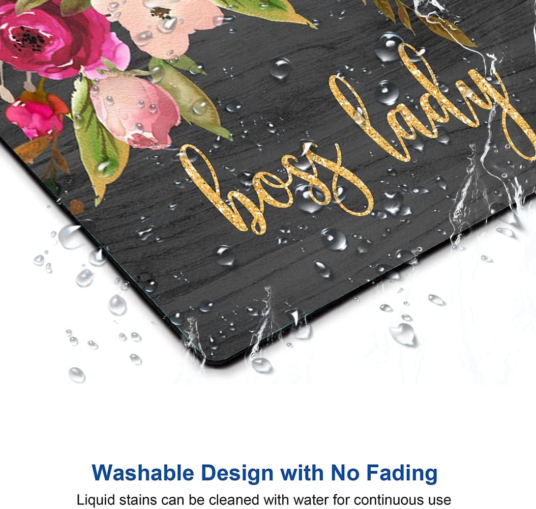 Mouse Pad, Cute Boss Lady Quote Mouse Pad for Women, Square Motiavation Mousepad for Office Laptop, Non-Slip Rubber Computer Mouse Pads for Wireless Mouse, Personalized Mouse Pads for Desk