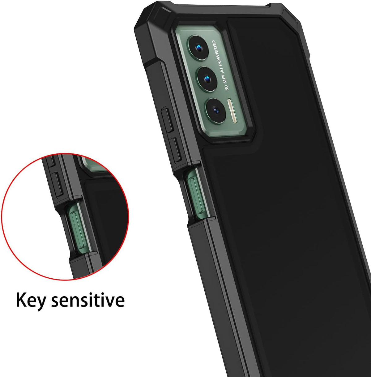 Cricket Outlast Case with Tempered Glass Screen Protector, 360 Full-Body Soft TPU Bumper Shockproof Silicone Cover