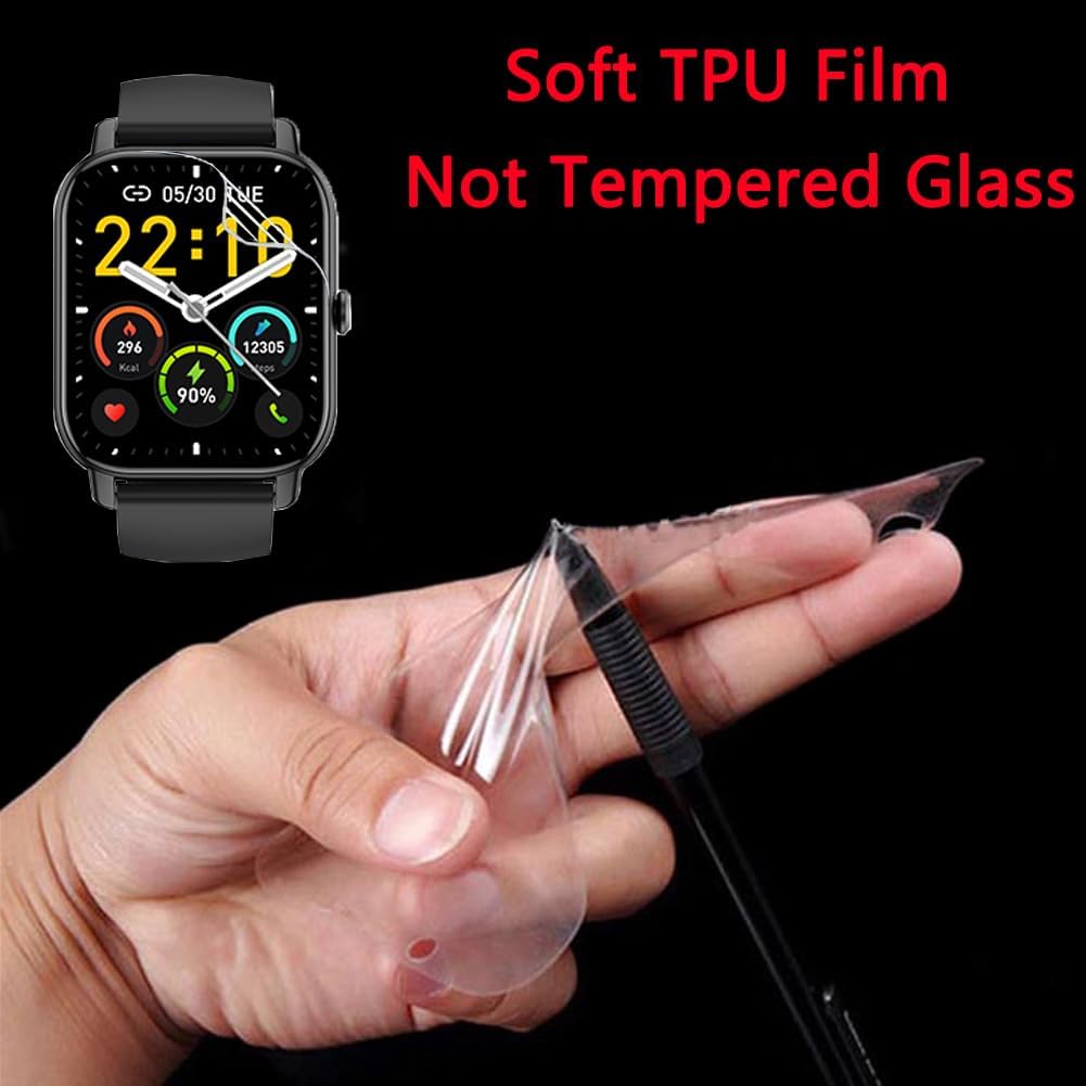 6 Pack Screen Protector Film Compatible with Ddidbi P66E 1.85” Smart Watch, Crystal Clear HD Anti-Scratch