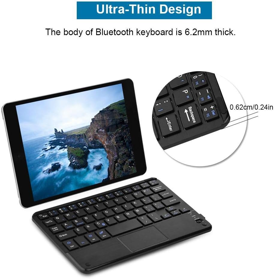 EBTOOLS Ultra Slim Bluetooth Keyboard, Mini Portable Bluetooth 3.0 Keyboard with Touchpad for Android/Windows