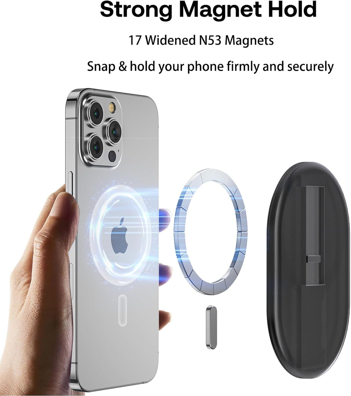 AUROX for MagSafe Phone Grip with Finger Strap, Magnetic Phone Grip Holder, Compatible with MagSafe Accessories for